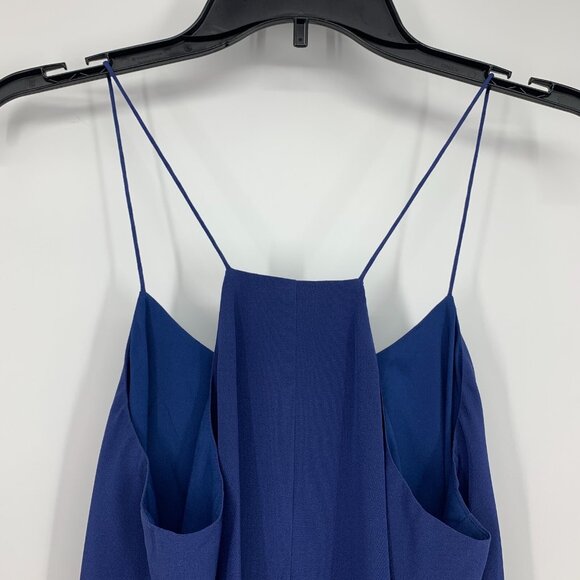 Tibi 100% Silk Top Ruffle Cami Tank Blue Sleeveless Racerback - Picture 9 of 10
